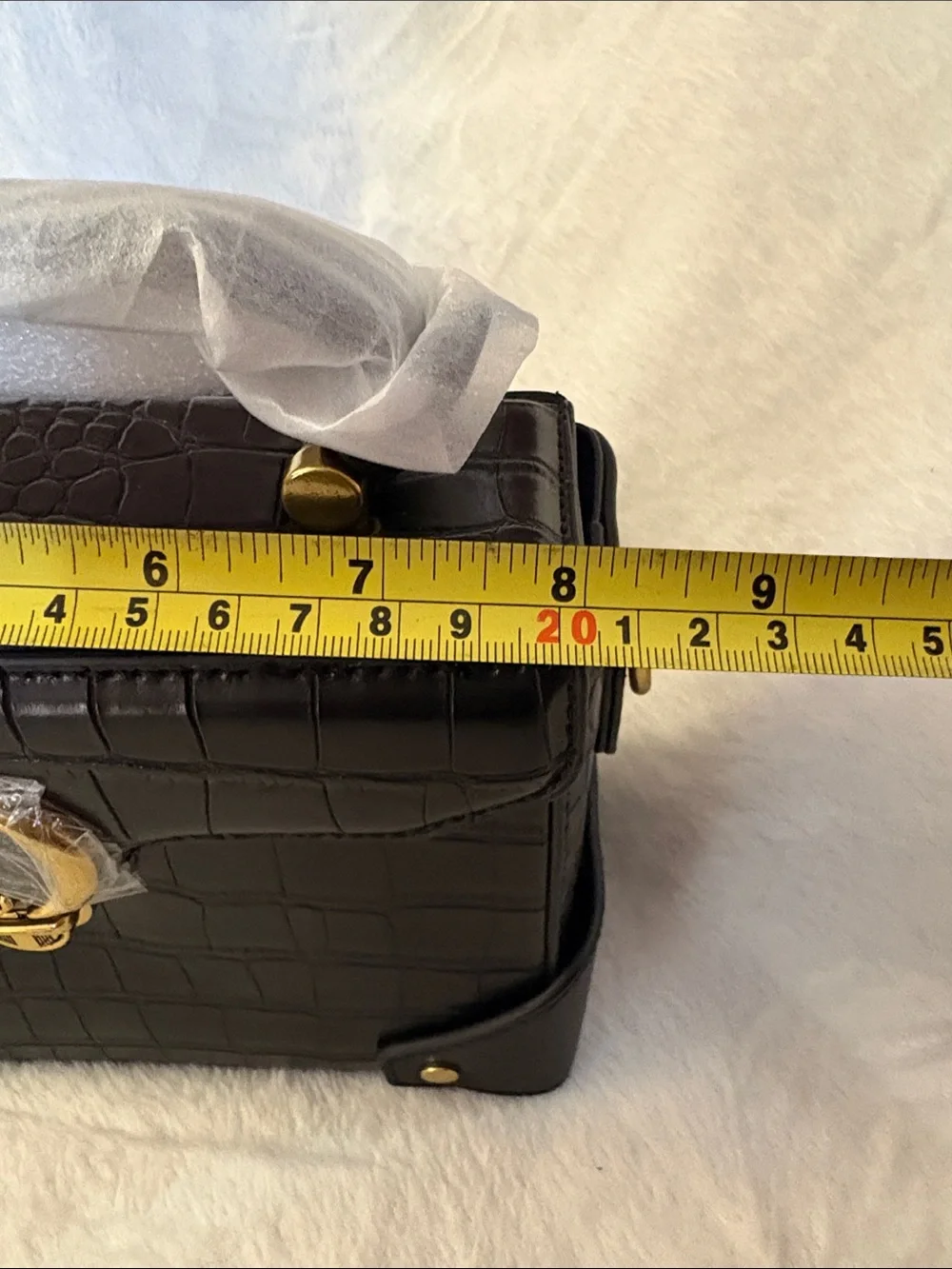Elegant Black Crocodile Pattern Briefcase